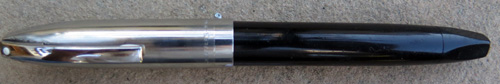 SHEAFFER PFM II IN BLACK WITH STAINLESS CAP AND CHROME PLATED TRIM. NEEDLE POINT PALLADIUM SILVER NIB 